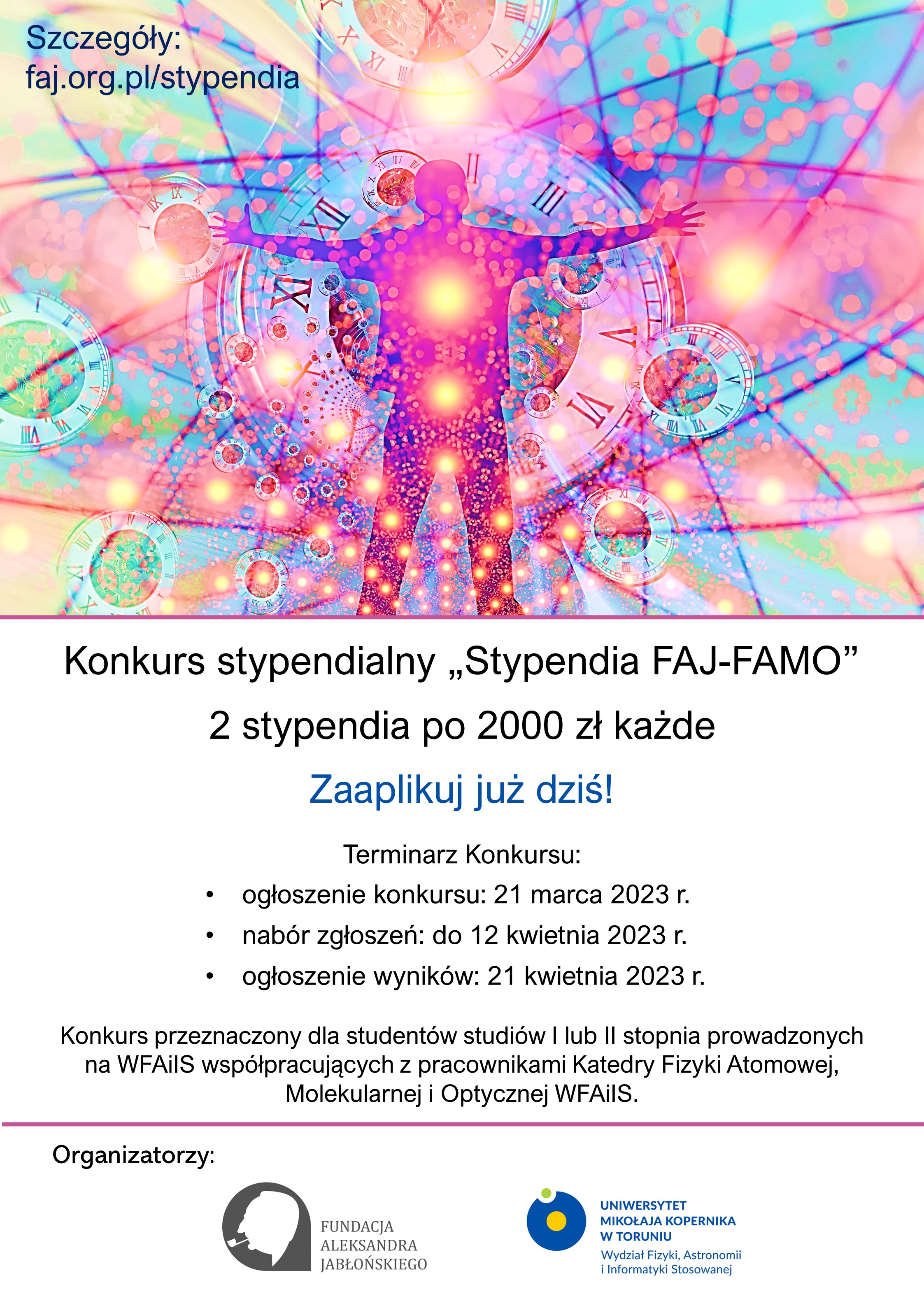 plakat konkursu stypendialnego FAJ FAMO